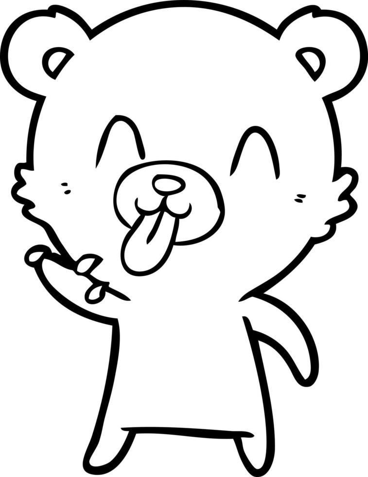 rude cartoon bear vector