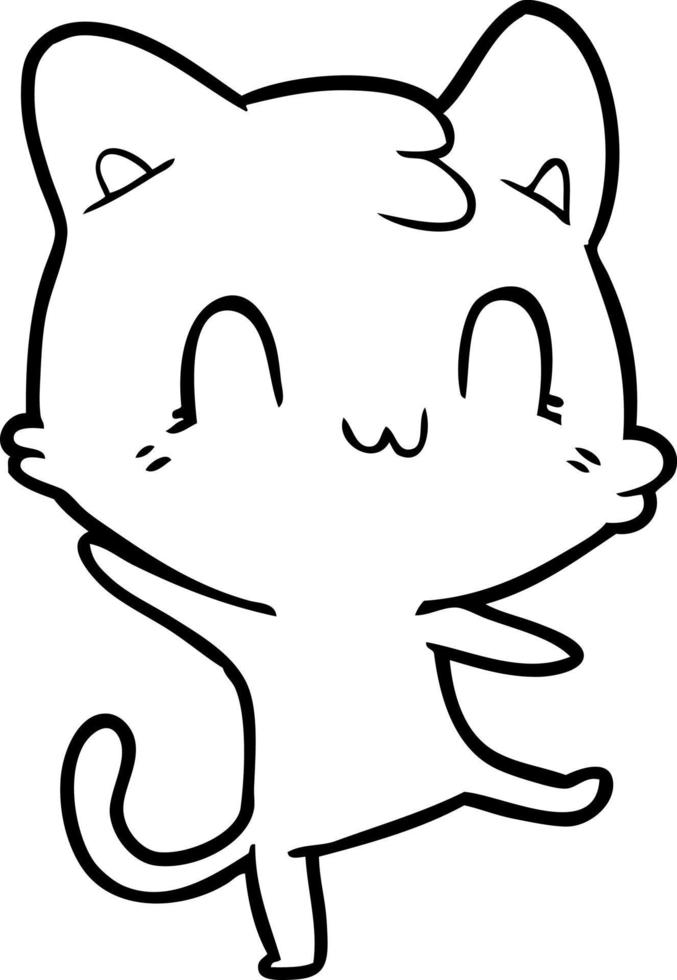 cartoon happy cat vector