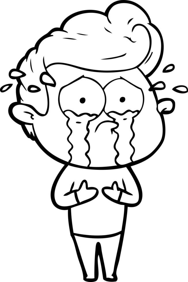 cartoon crying man vector