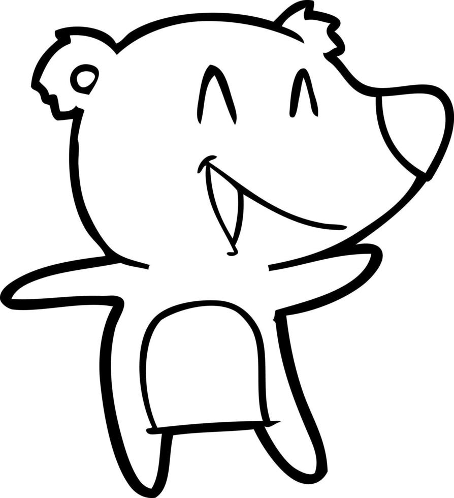 laughing bear cartoon vector