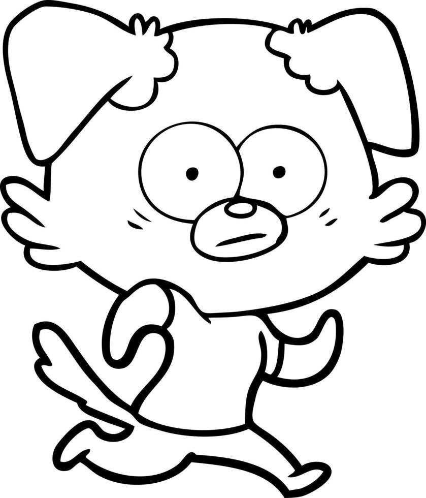 nervous dog cartoon vector
