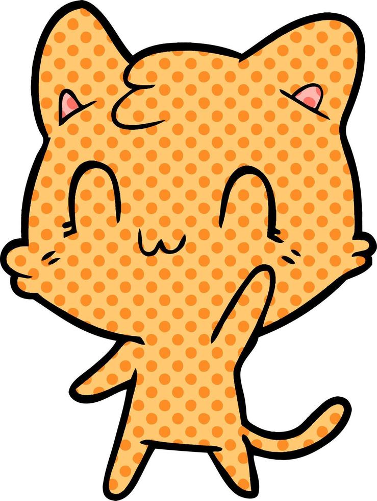 gato feliz de dibujos animados vector