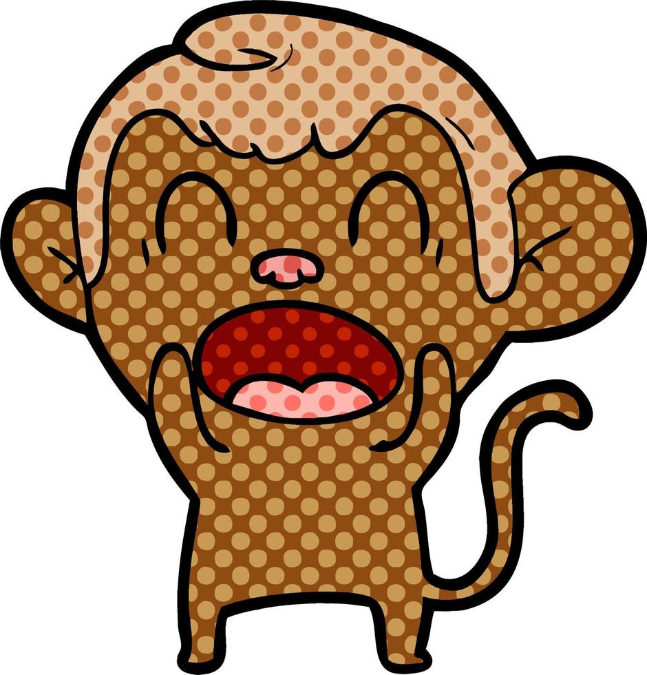 shouting cartoon monkey vector