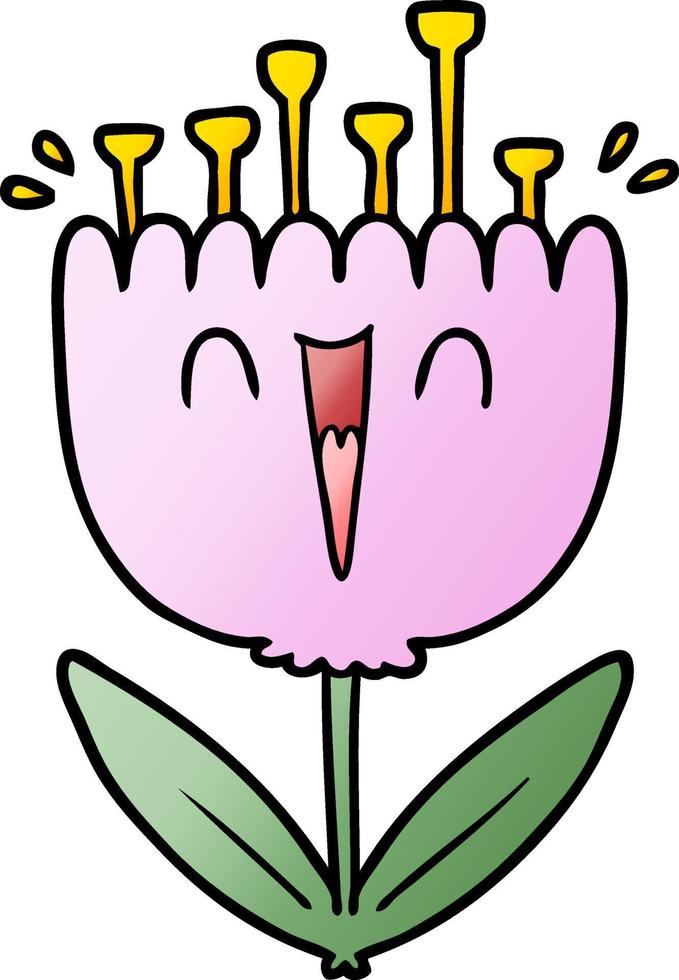 cartoon happy flower vector