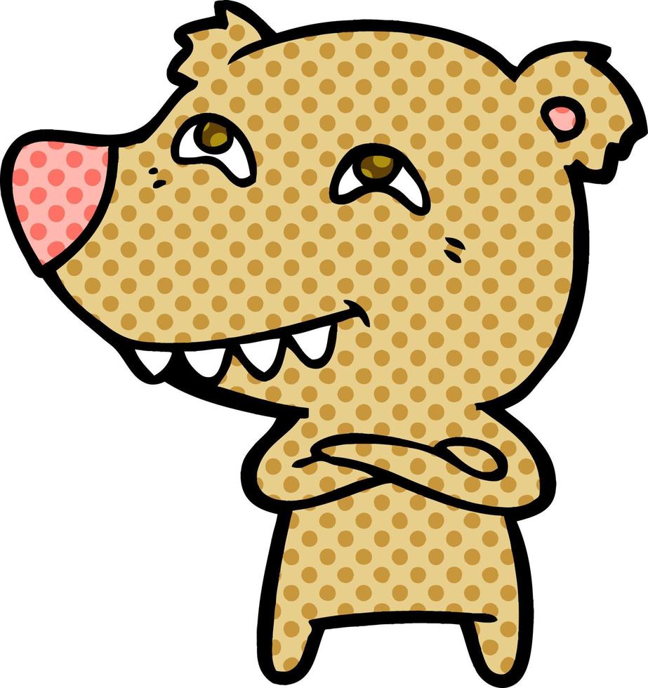 cartoon bear showing teeth vector