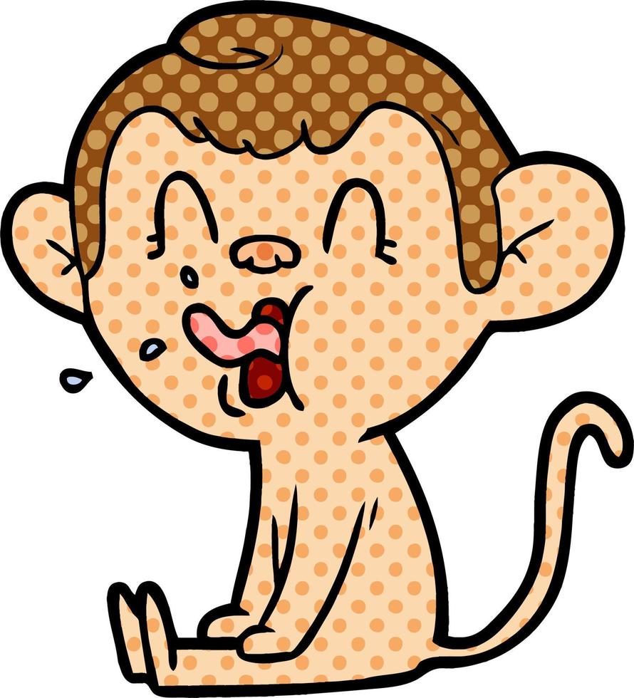 crazy cartoon monkey sitting vector