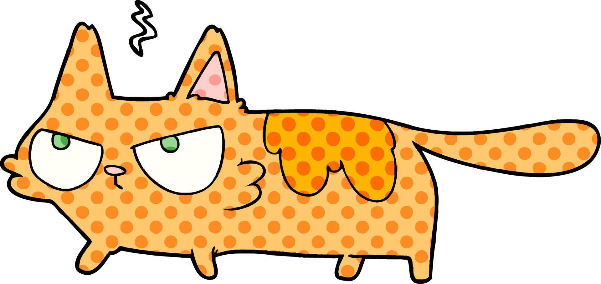 cartoon angry cat vector