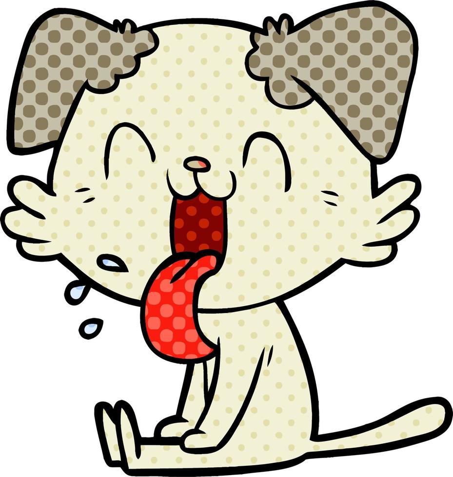 cartoon panting dog vector