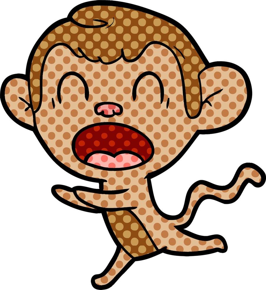 shouting cartoon monkey vector