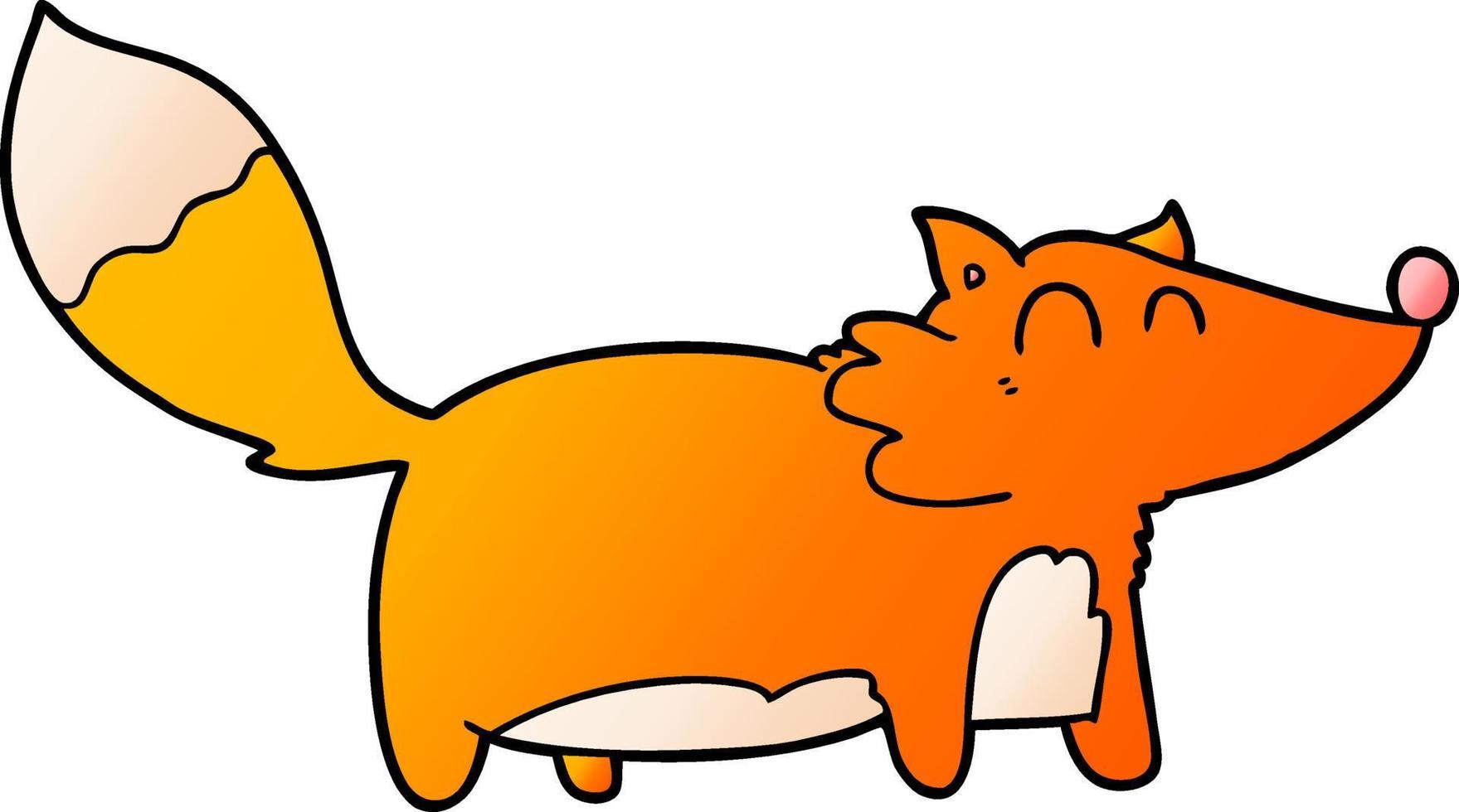 fat cartoon fox vector