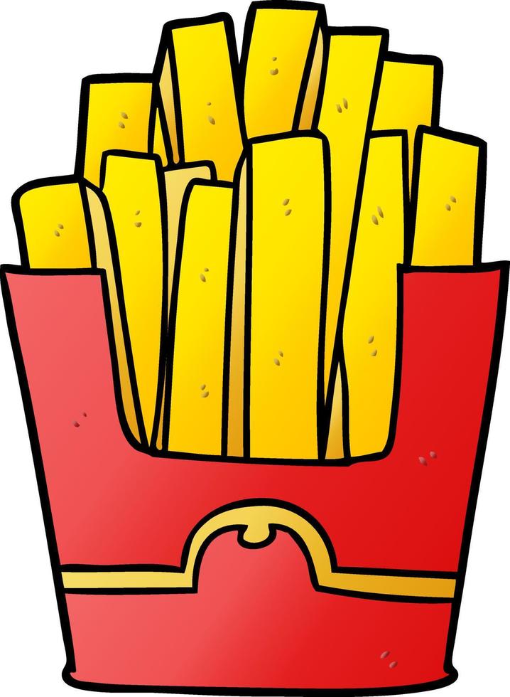 cartoon junk food fries vector