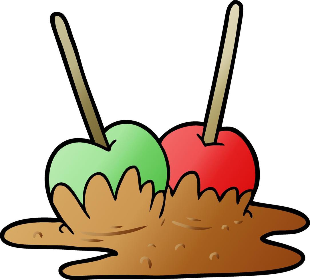 cartoon toffee apples vector