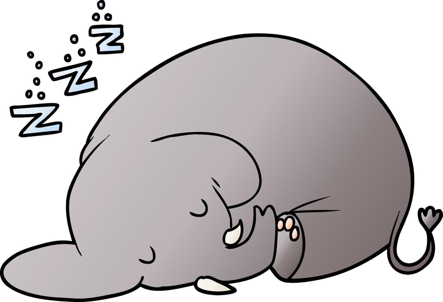 cartoon sleeping elephant vector