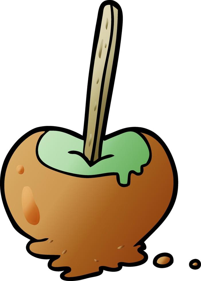 manzana de caramelo de dibujos animados vector