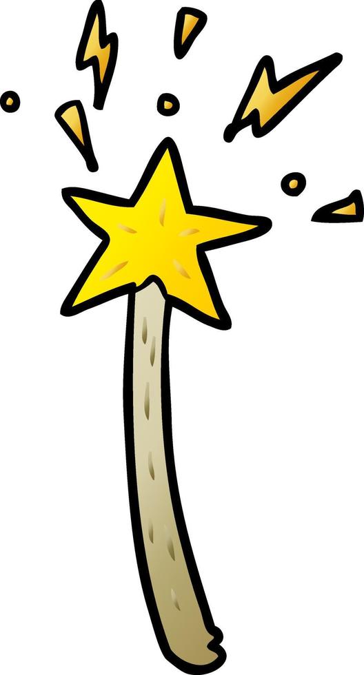 cartoon magic star wand vector