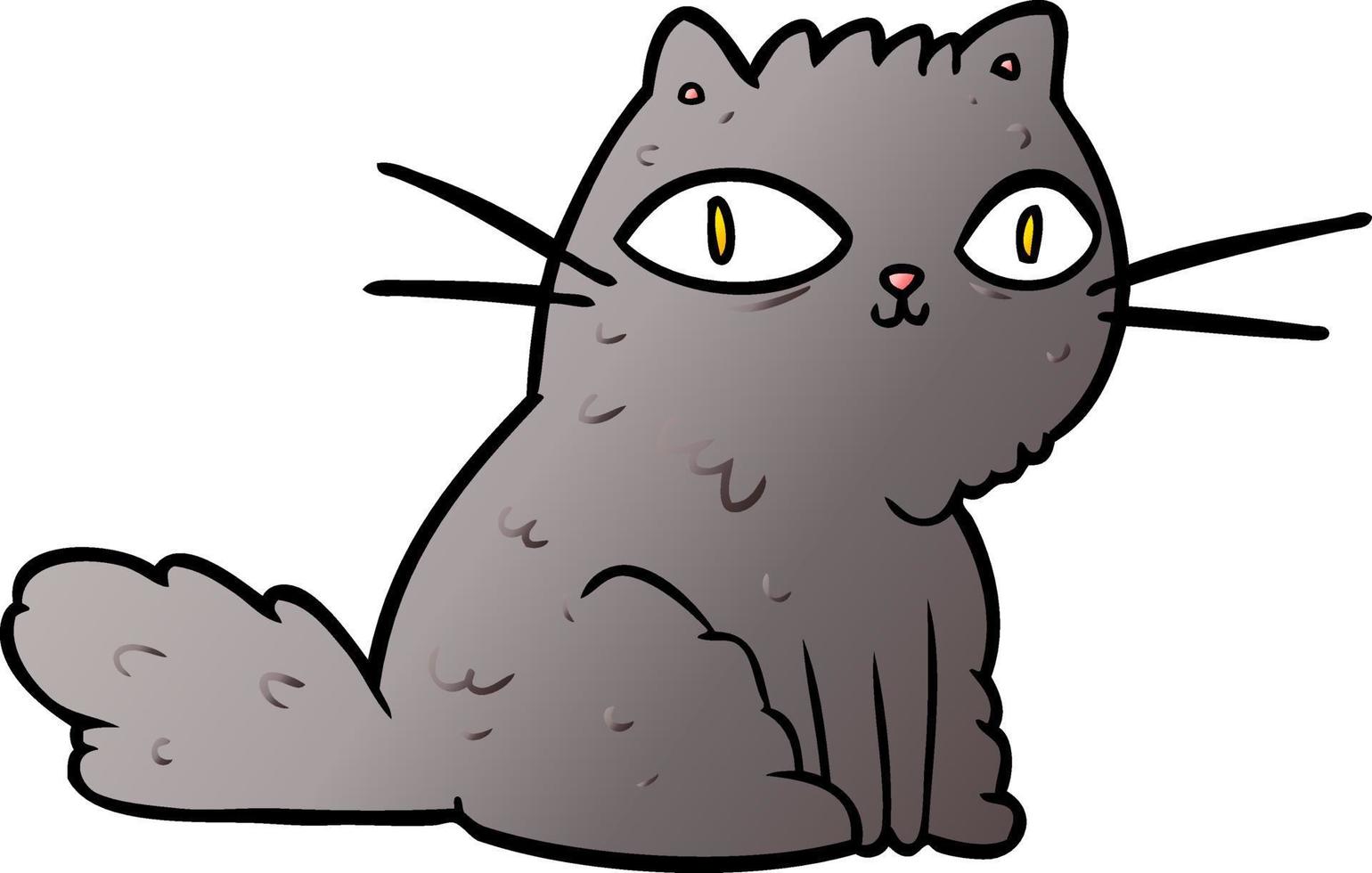 cartoon cat looking right at you vector