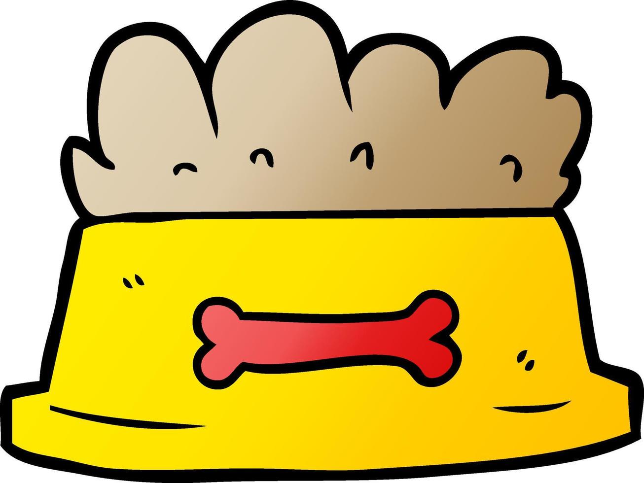 cartoon bowl of dog food vector