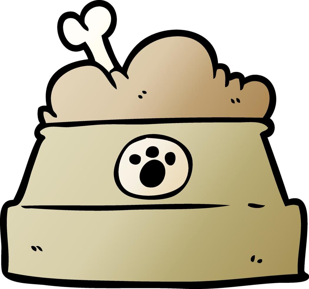 cartoon bowl of dog food vector