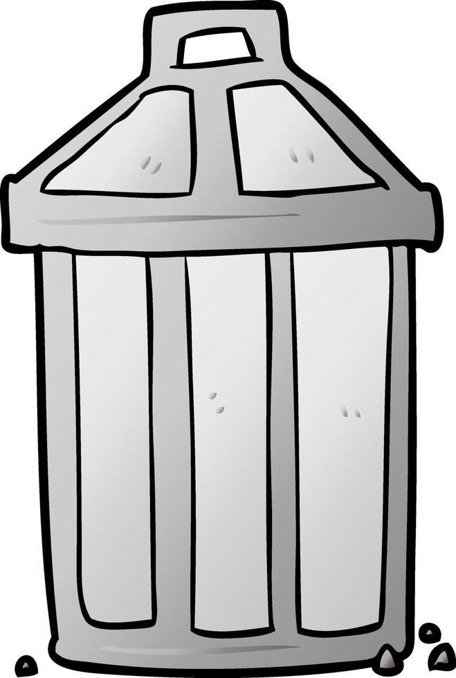 cartoon old metal garbage can vector