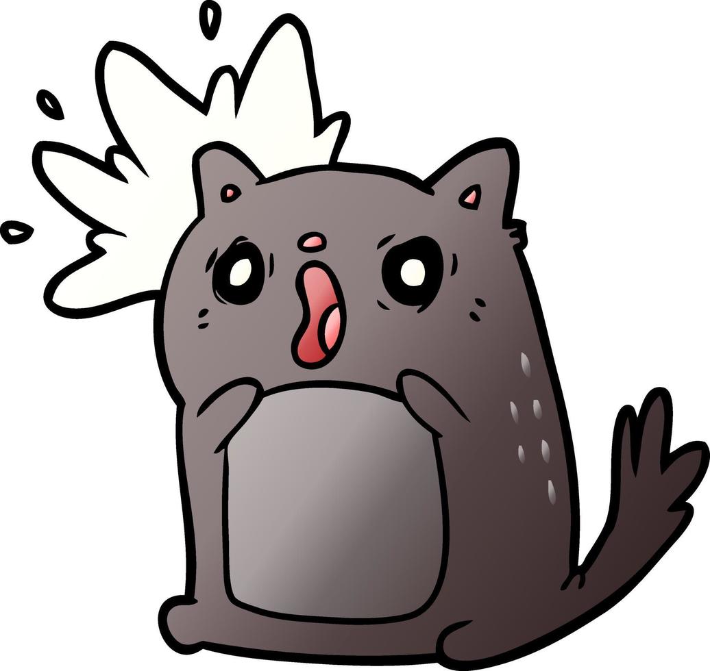 cartoon shocked cat amazed vector