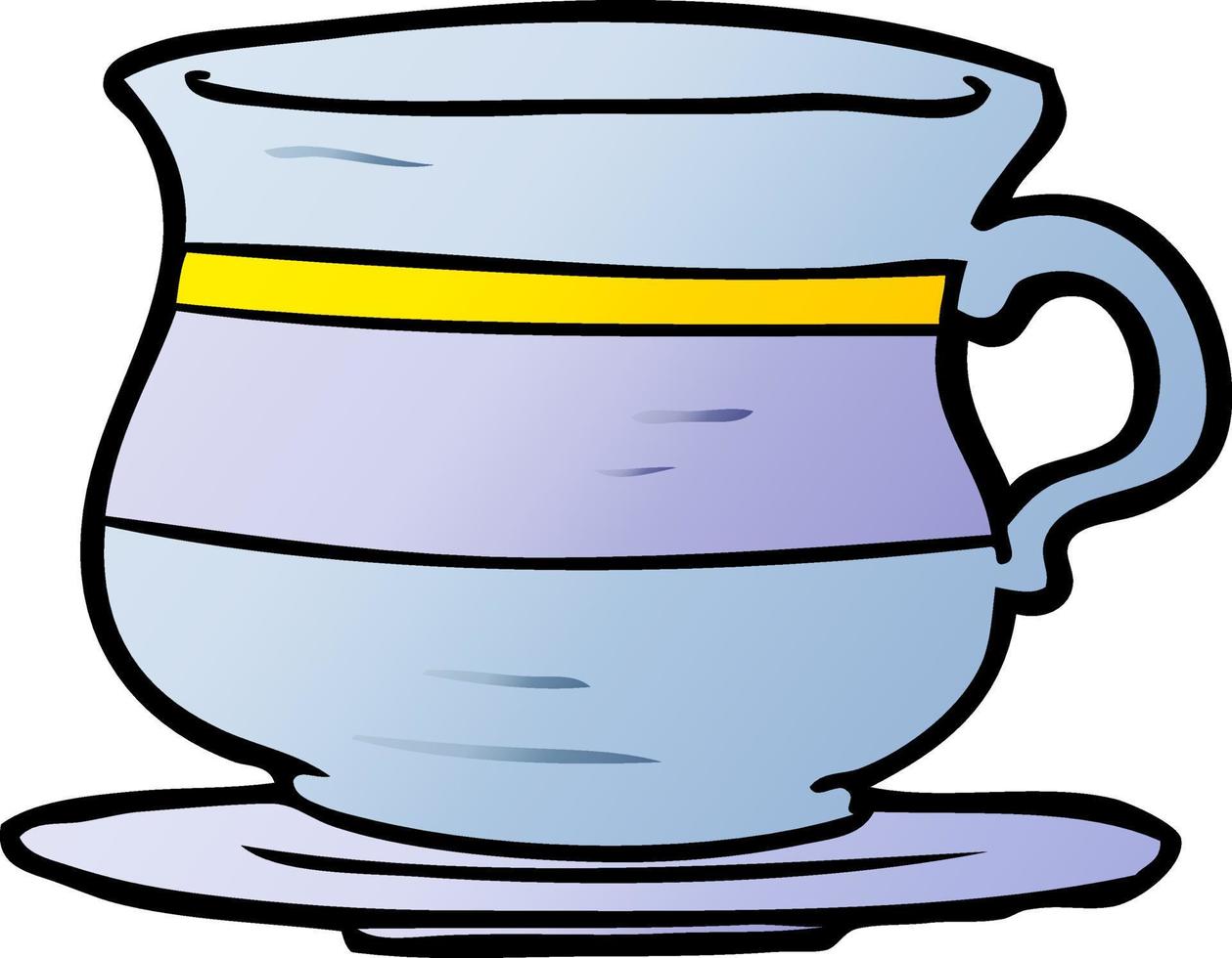 cartoon old tea cup vector