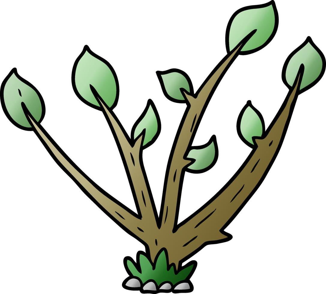 cartoon sprouting plant vector