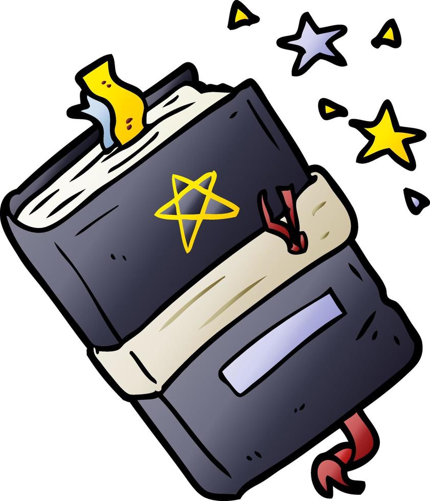 cartoon witch s book of spells vector