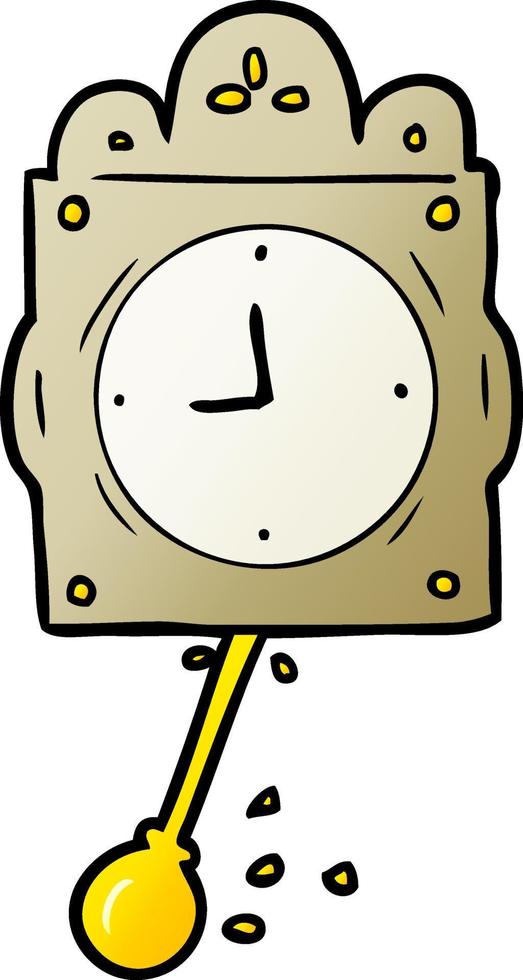 cartoon ticking clock with pendulum vector