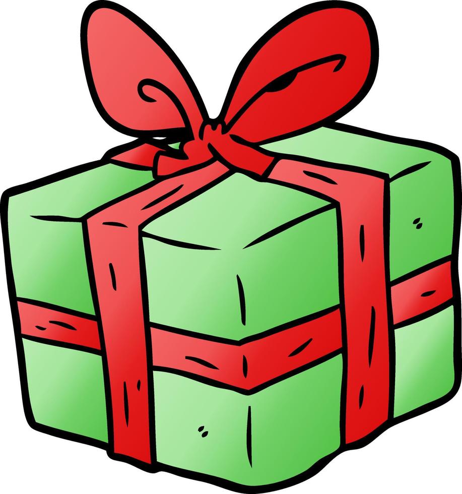 cartoon wrapped gift vector