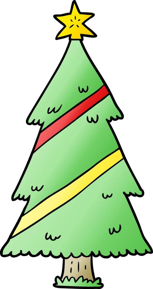 arbol de navidad de dibujos animados vector