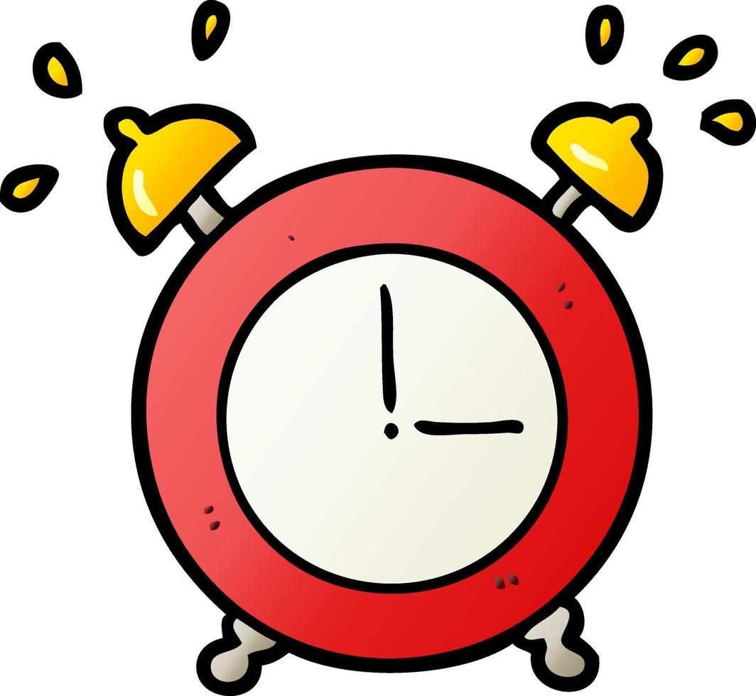 cartoon ringing alarm clock vector