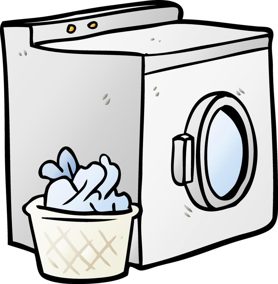 lavadora y lavandería de dibujos animados vector