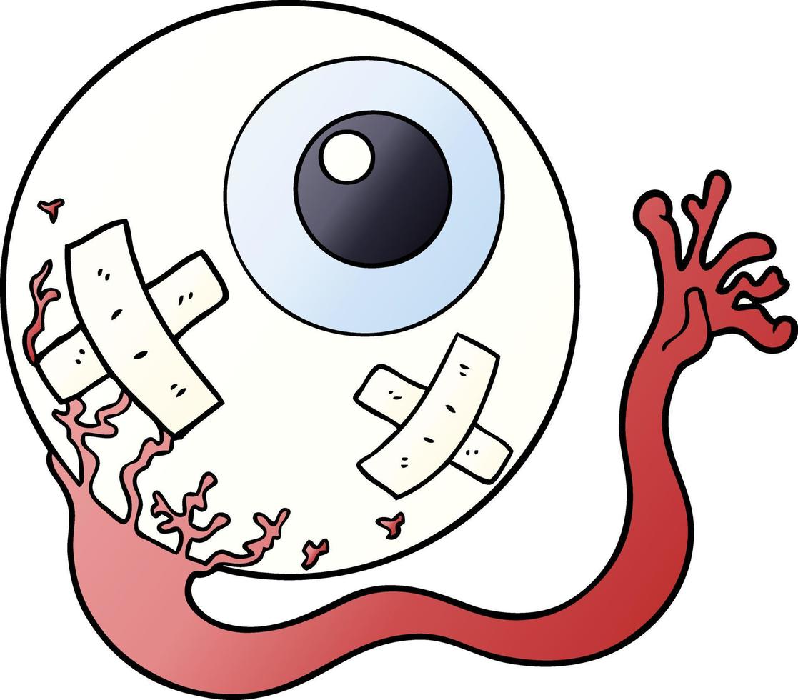 cartoon injured eyeball vector