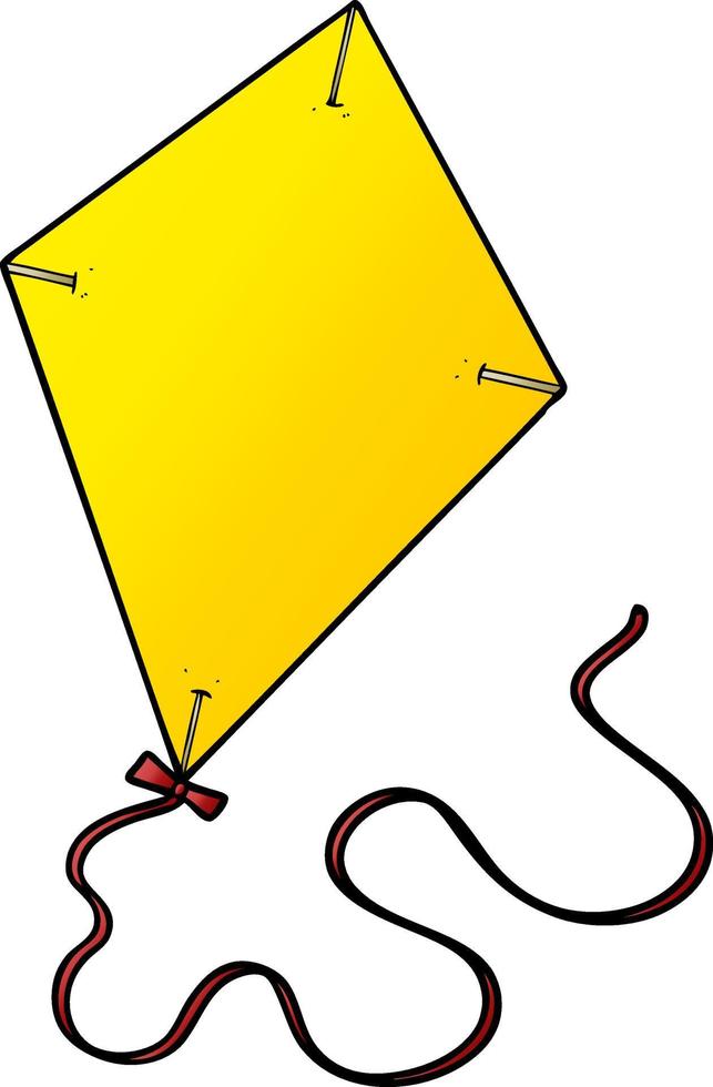 cartoon flying kite vector