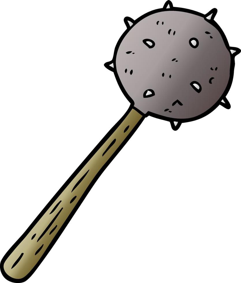 cartoon medieval mace weapon vector