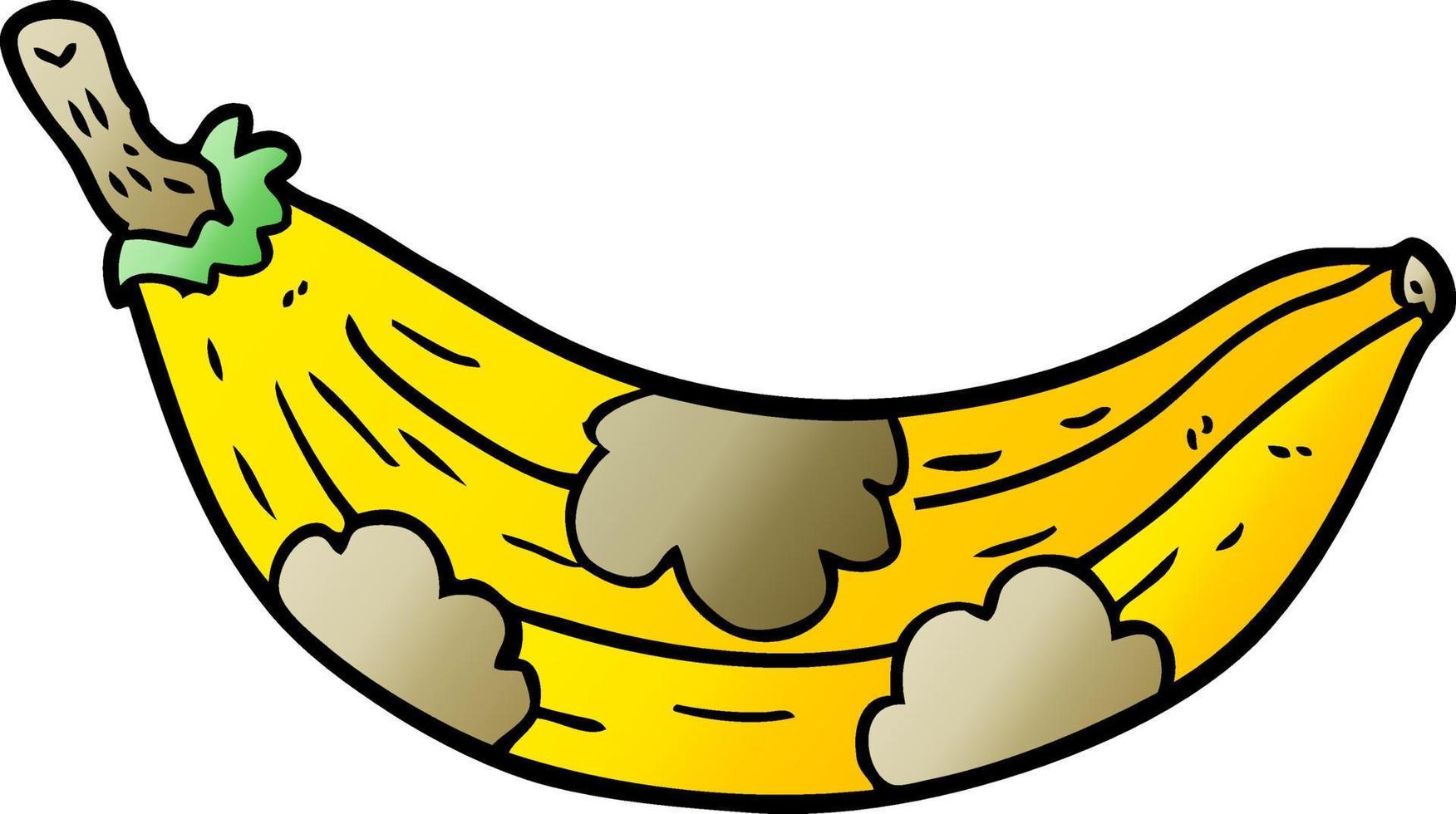 plátano viejo de dibujos animados que se vuelve marrón vector