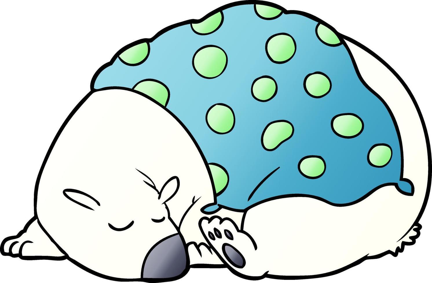 cartoon polar bear sleeping vector