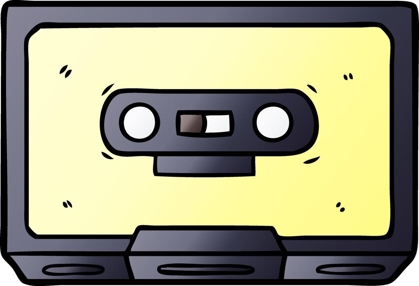 cinta de cassette vieja de dibujos animados vector