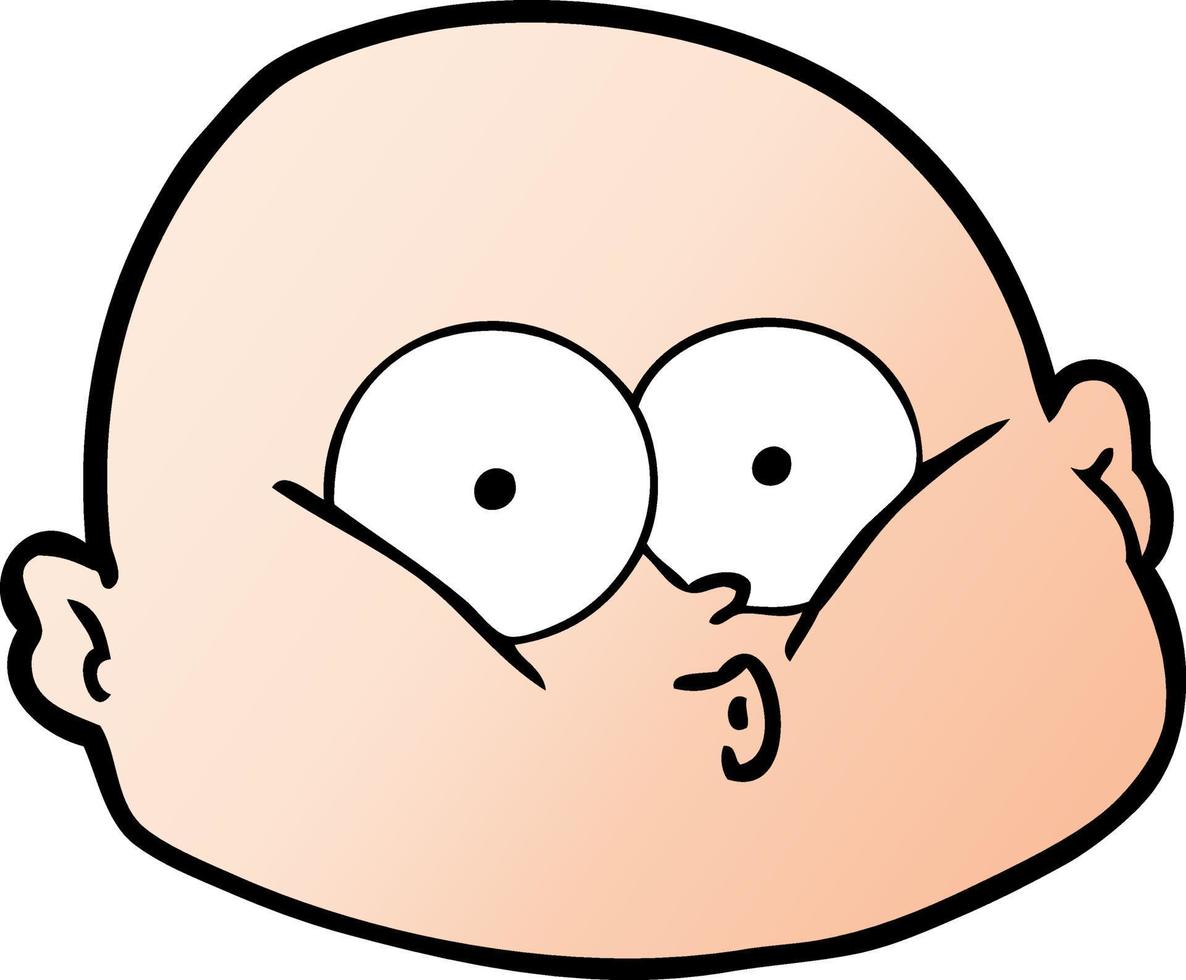 cartoon curious bald man vector