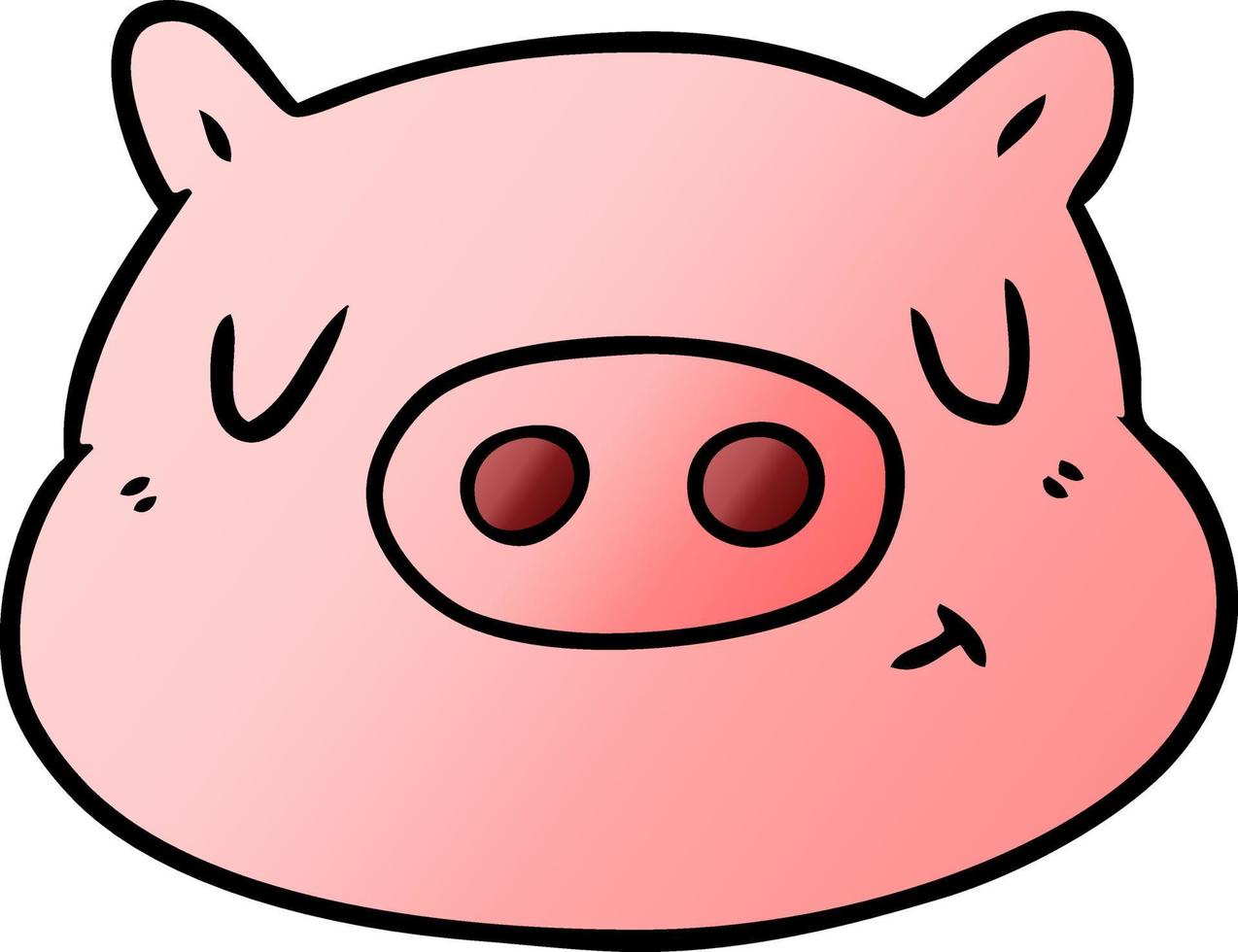 cartoon pig face vector