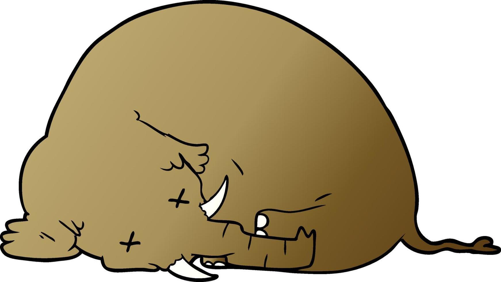 cartoon dead mammoth vector