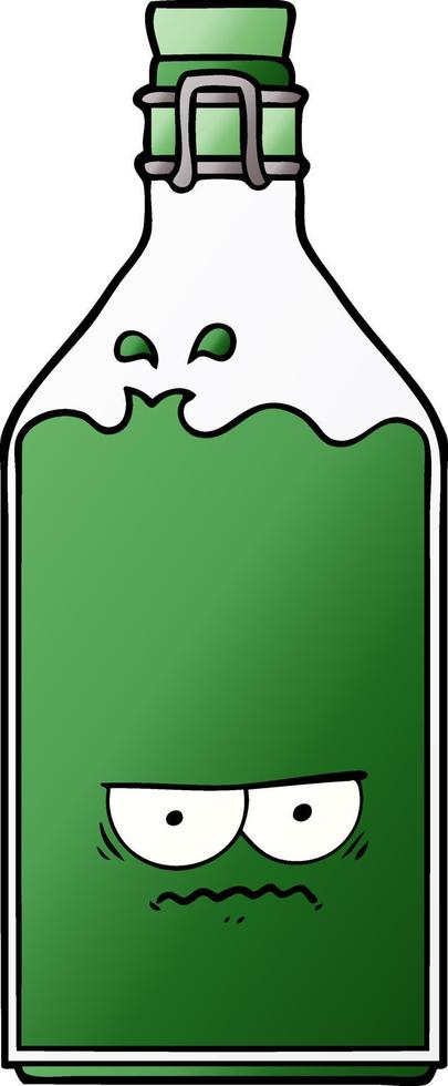 cartoon old bottle vector