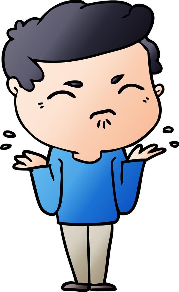 cartoon annoyed man vector