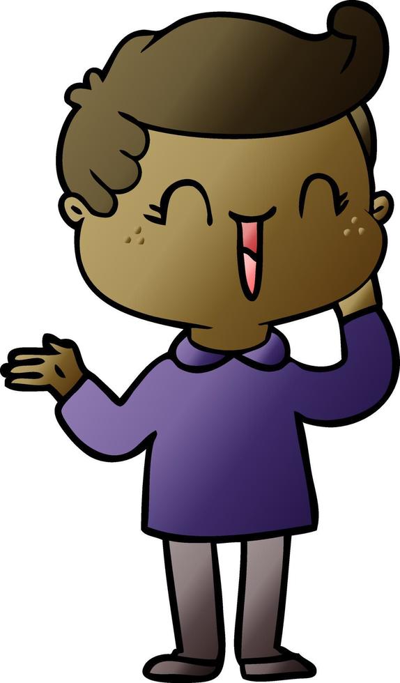 cartoon laughing boy vector
