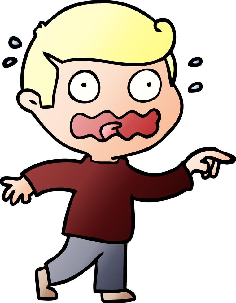 cartoon stressed out pointing vector