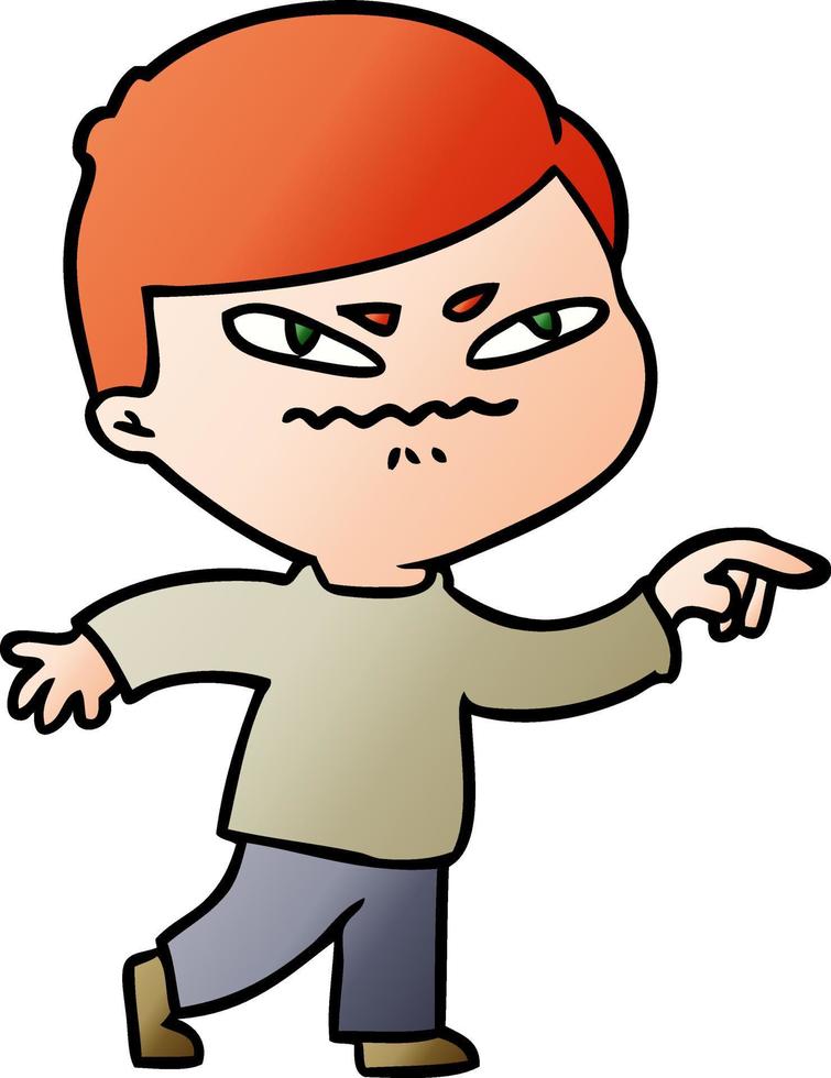 cartoon angry man pointing vector