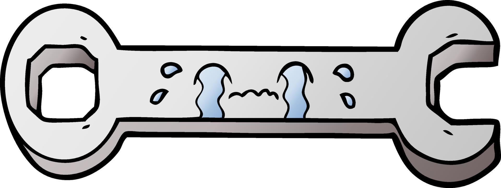 cartoon crying spanner vector