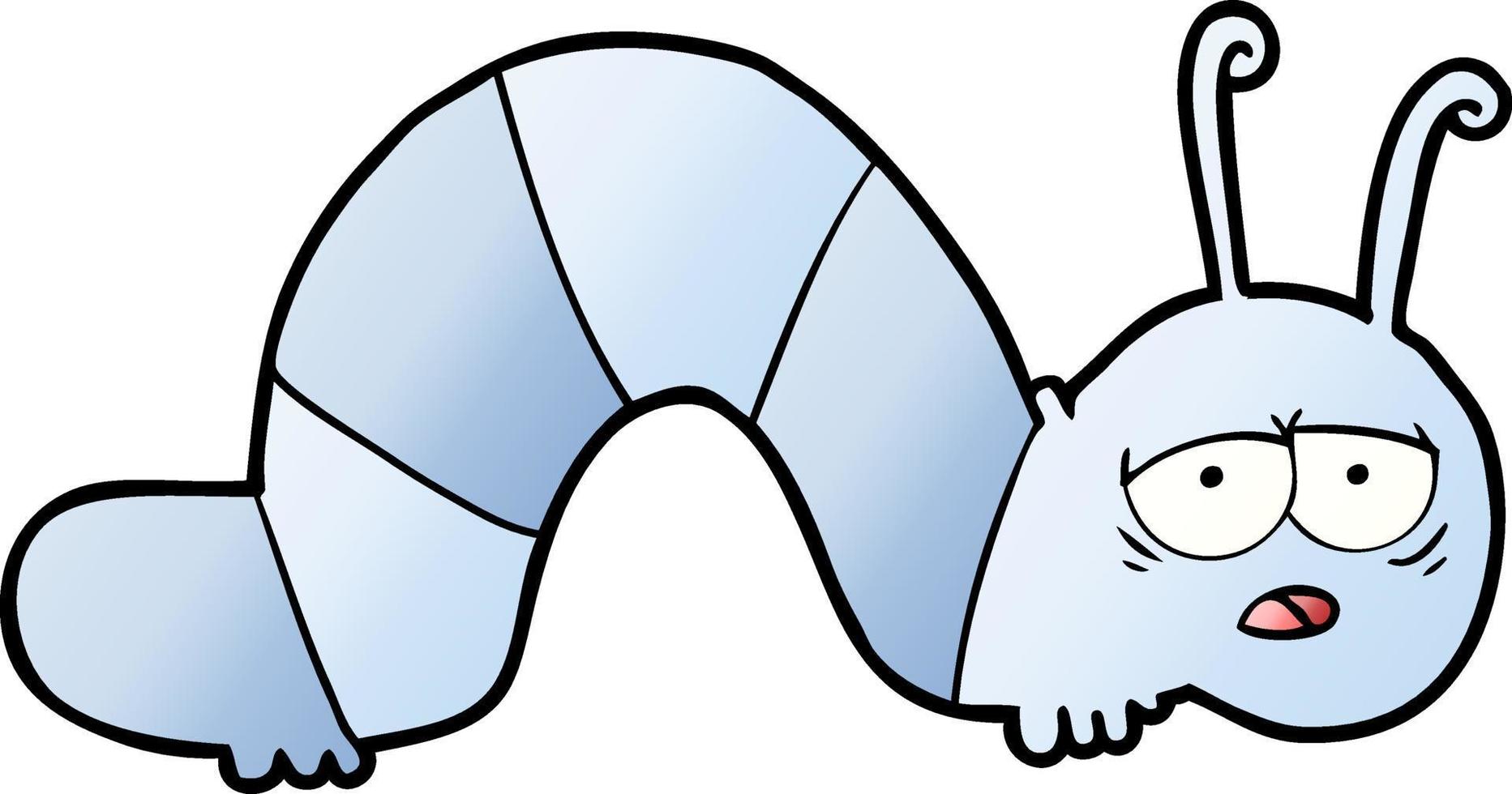 cartoon tired caterpillar vector