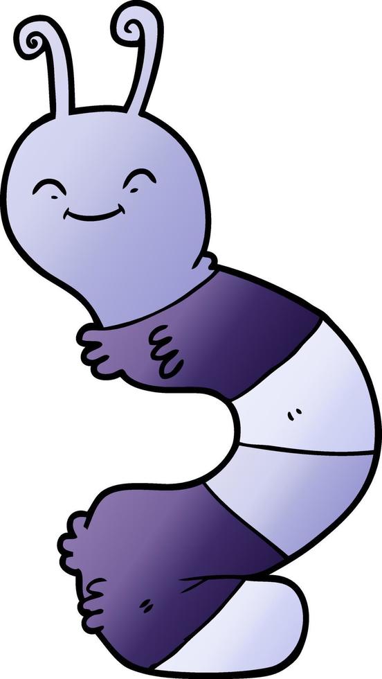 cartoon happy caterpillar vector