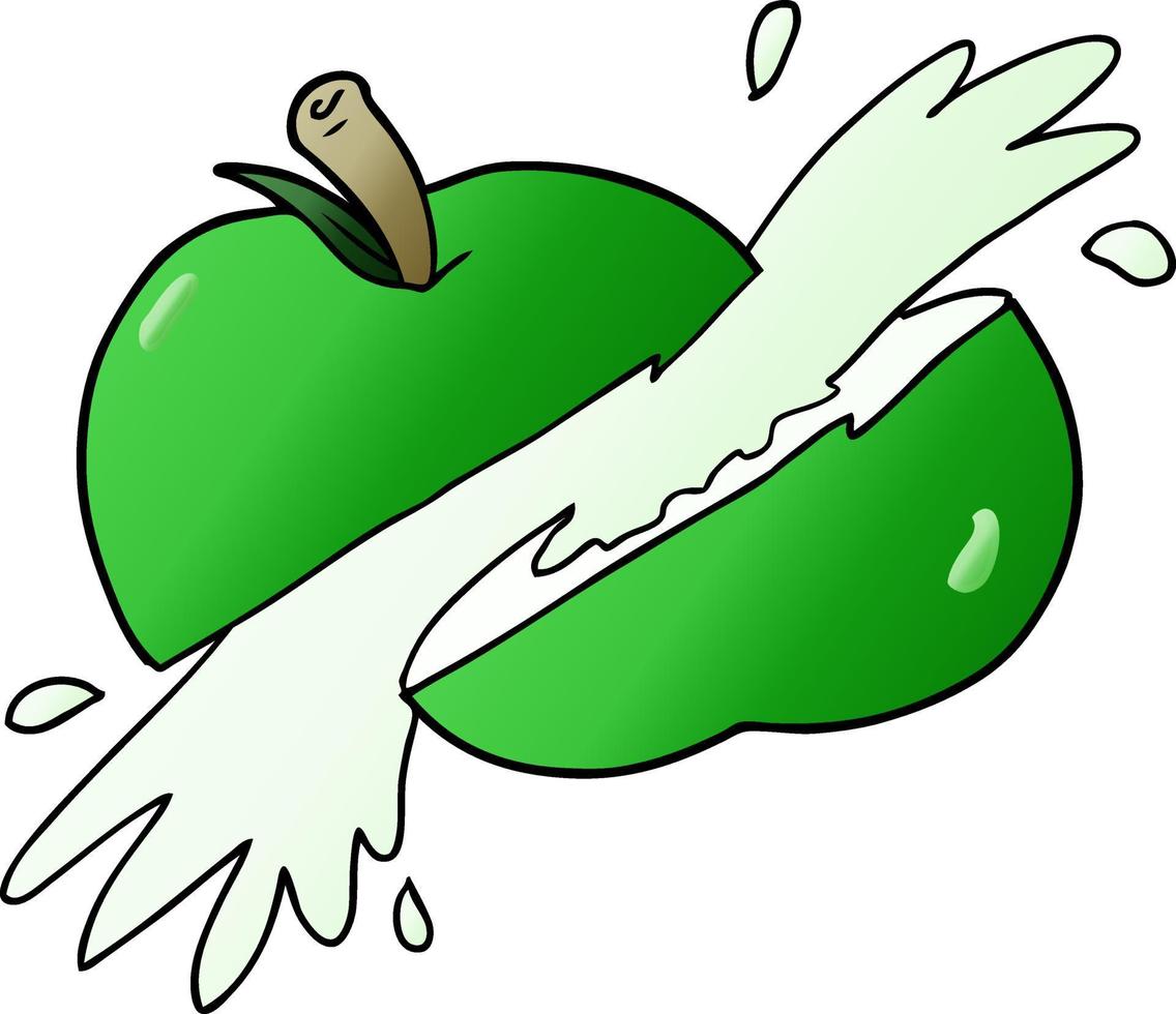 cartoon sliced apple vector